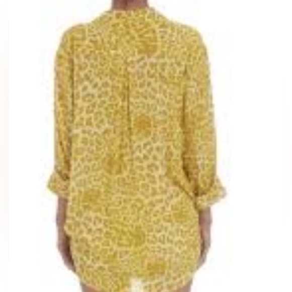 NWT Mikoh Mentawai oversized Yellow Leopard Print Women's Top - Picture 3 of 3